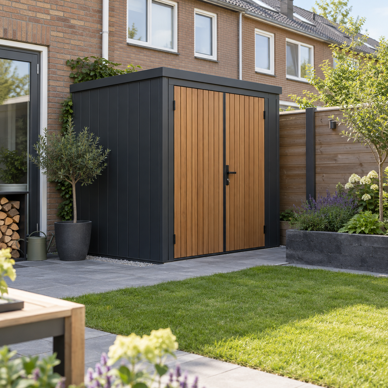 Tuinbergingen bij een woning of in de tuin