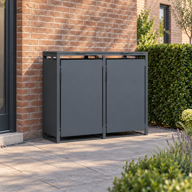 Kliko ombouw voor 2 containers – antracietgrijs