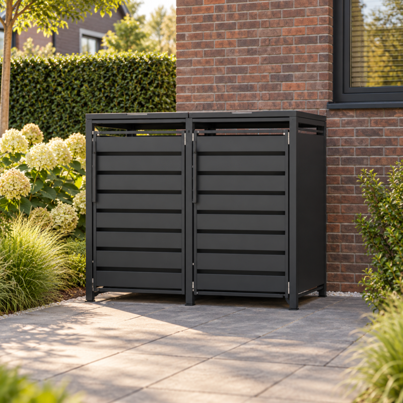 Kliko ombouw voor 2 containers – zwart