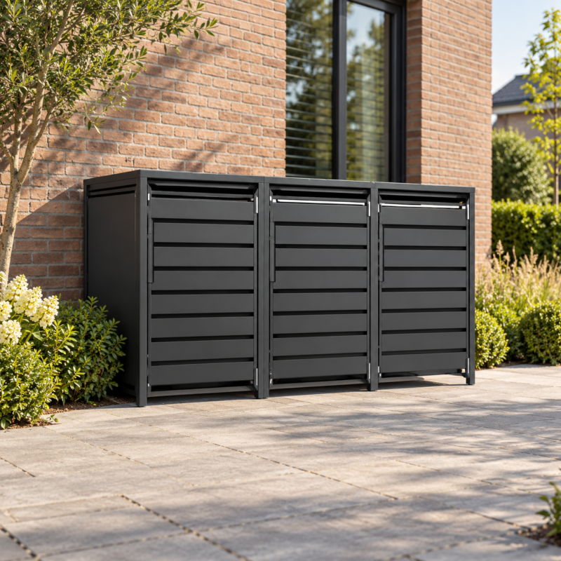 Kliko ombouw voor 3 containers – zwart