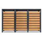 Kliko ombouw voor 3 containers met houtlook – antracietgrijs - Afbeelding 2