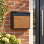 Wandbrievenbus met houtlook – antracietgrijs
