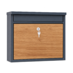 Wandbrievenbus met houtlook – antracietgrijs - Afbeelding 2