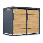 Kliko ombouw voor 2 containers met houtlook – antracietgrijs - Afbeelding 2